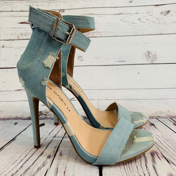 Shoe Republic LA Shoes - 🐋LIGHT DENIM HIGH HEEL🐋